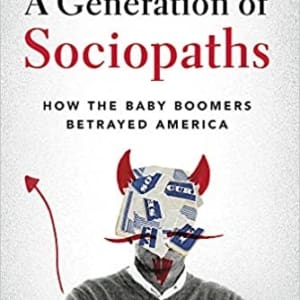 a book cover of a person with a devil head titled a generation of sociopaths