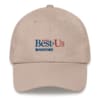 tan Best of US investors baseball cap with red and blue text